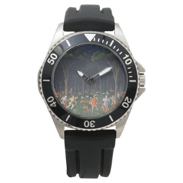 Hunt i skogen (av Paolo Uccello) Armbandsur (Framsida)