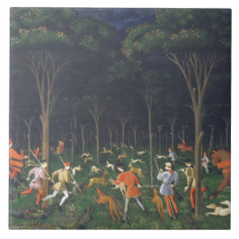 Hunt i skogen (av Paolo Uccello) Kakelplatta