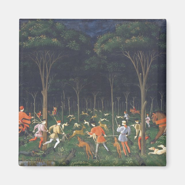 Hunt i skogen (av Paolo Uccello) Magnet (Framsidan)