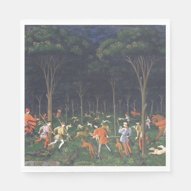 Hunt i skogen (av Paolo Uccello) Pappersservett (Framsidan)