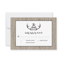 "Hunt is Over" Rustic Antler Barnwood Bröllop OSA