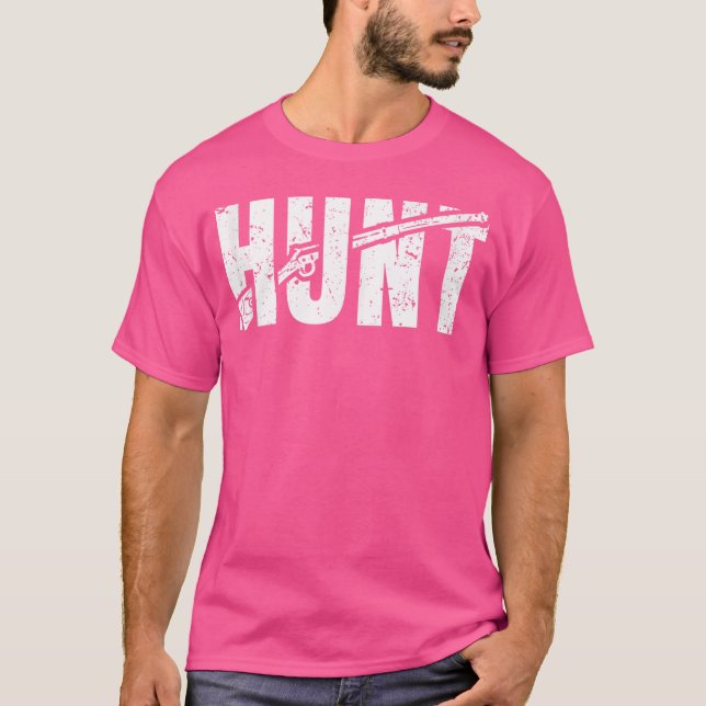 Hunt Muzzleloader Flintlock Rifle T Shirt (Framsida)