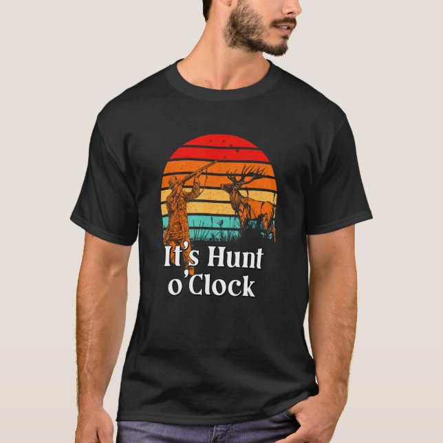 Hunt o Clock Hunting Hunter Relaxatio T Shirt (Framsida)