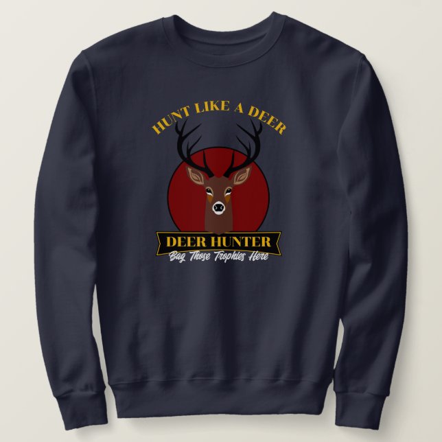 Hunt som en Hjort Lång Ärmad Tröja (Design framsida)