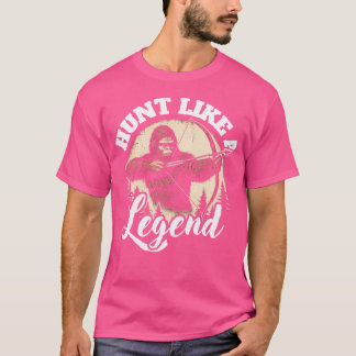 Hunt som en Legend Funny Bow Hunting Bigfoot T Shirt