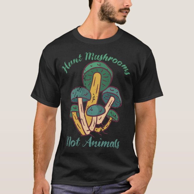 Hunt Svampar Ej djur Lustigt Svampdjur T Shirt (Framsida)