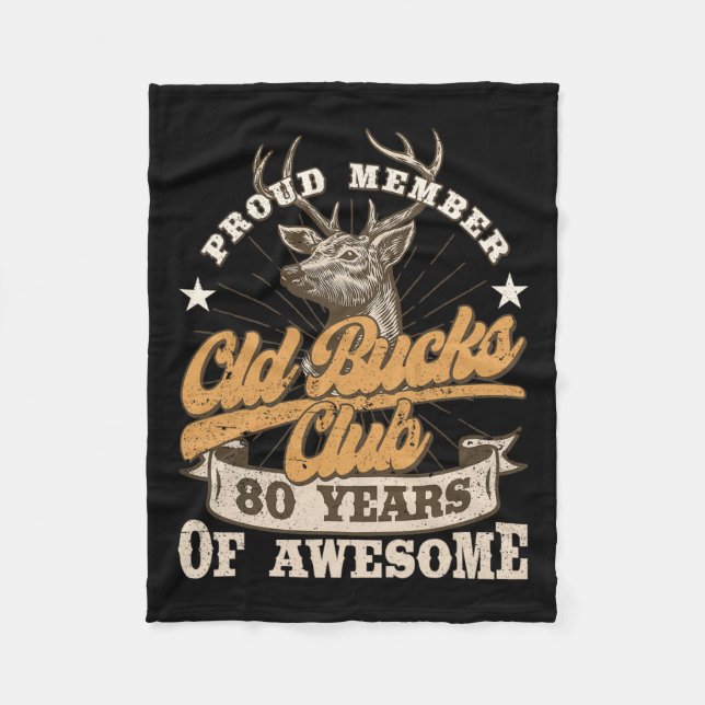 Hunter, 80:e födelsedagsgamla Bucks Klubb 80 ÅRS A Fleecefilt (Framsidan)