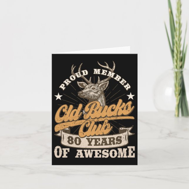 Hunter, 80:e födelsedagsgamla Bucks Klubb 80 ÅRS A Kort (Framsida)