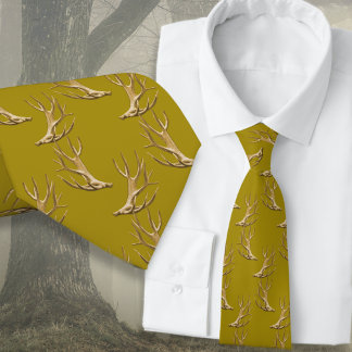 Hunter Antlers Mönster Mörk Guld Tie Slips