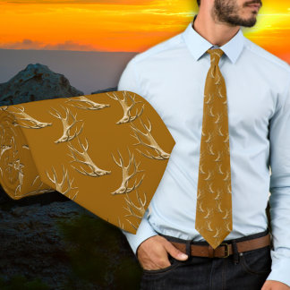 Hunter Antlers Mönster Rust Brown Tie Slips