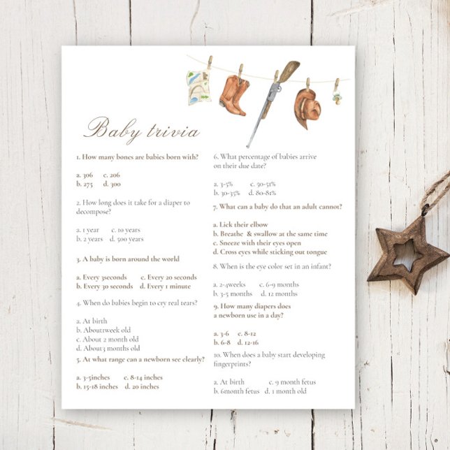 Hunter baby shower - Baby Trivia Game (Skapare uppladdad)