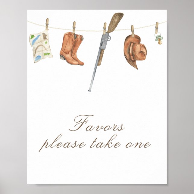 Hunter baby shower - favors, please take one poster (Framsidan)
