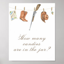 Hunter baby shower - guess how many candies in jar poster