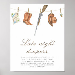 Hunter baby shower - Late night diapers game Poster