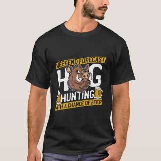 Hunter Beer Hunt Wildlife Hog Hunting T Shirt