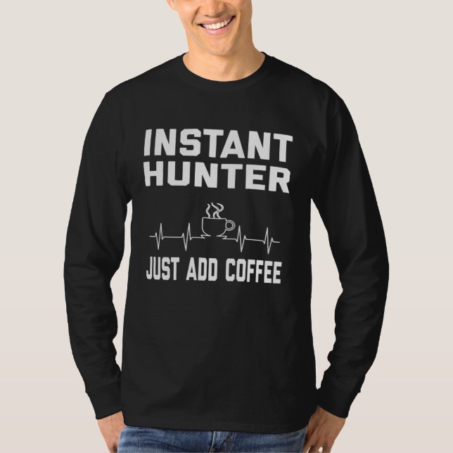 Hunter Coffee  Kaffe Humor  EKG T Shirt (Framsida)