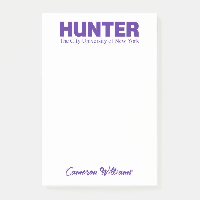 Hunter College CUNY Akademisk Logo Post-it Block (Framsida)