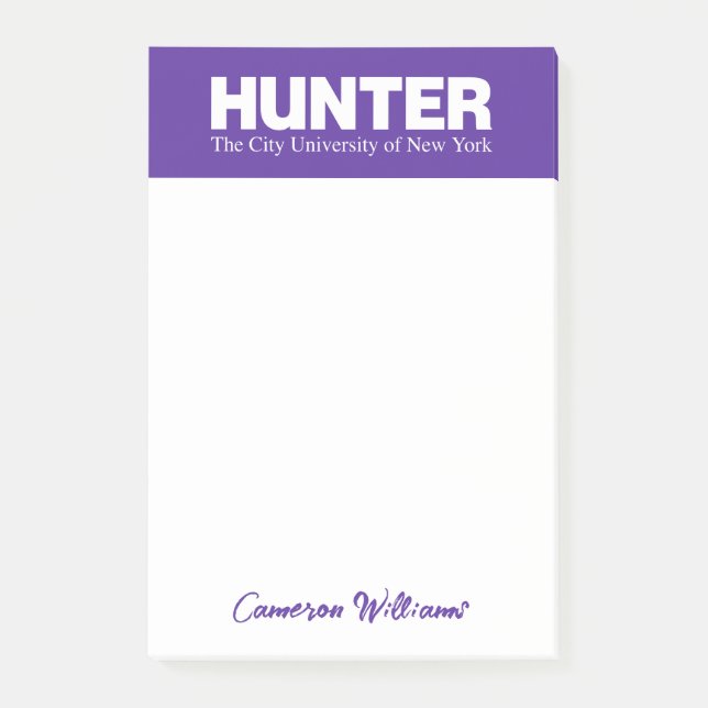 Hunter College CUNY Akademisk Logotyp Post-it Block (Framsida)