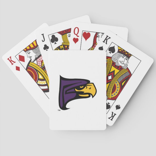 Hunter College Hawk Profil Maskot Casinokort (Baksidan)