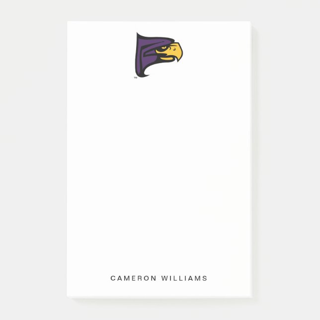 Hunter College Hawk Profil Maskot Post-it Block (Framsida)