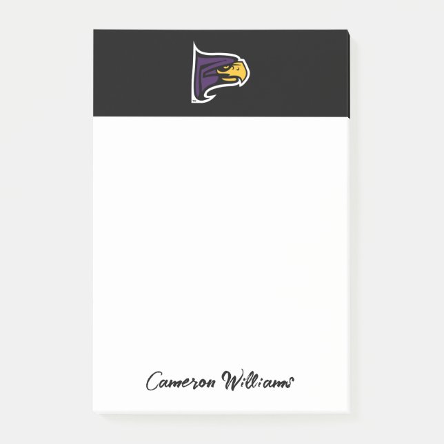Hunter College Hawk Profil Maskot Post-it Block (Framsida)