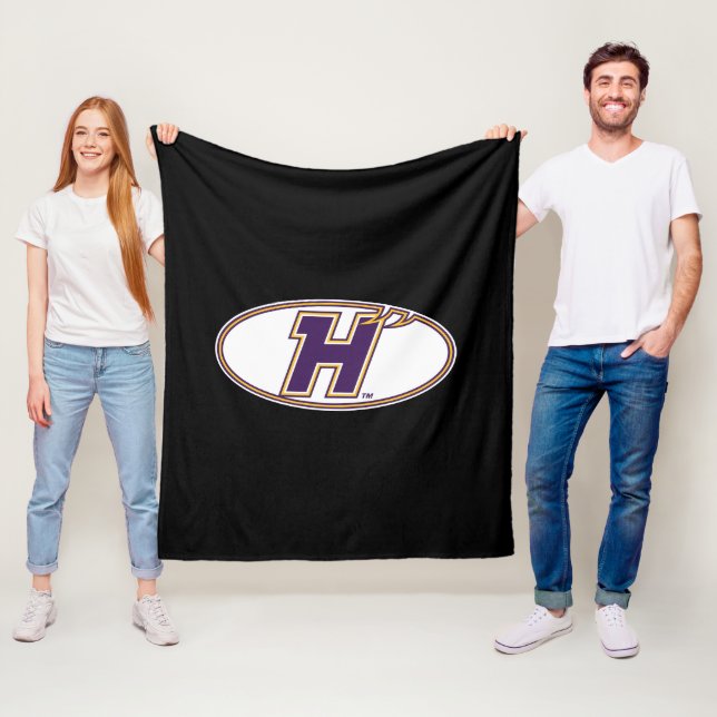 Hunter College Hawks Atletiska Logo Fleecefilt (På plats)