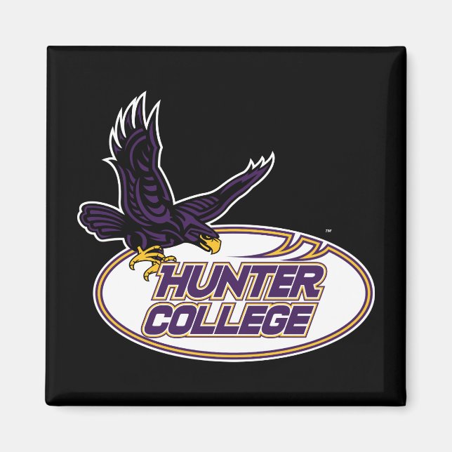 Hunter College Hawks Maskot Magnet (Framsidan)