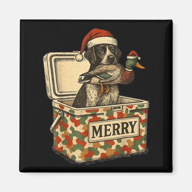 Hunter Dad Christmas Mallard Xmas Duck Lover Women Magnet (Framsidan)