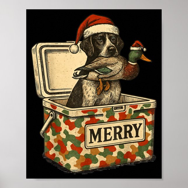 Hunter Dad Christmas Mallard Xmas Duck Lover Women Poster (Framsidan)