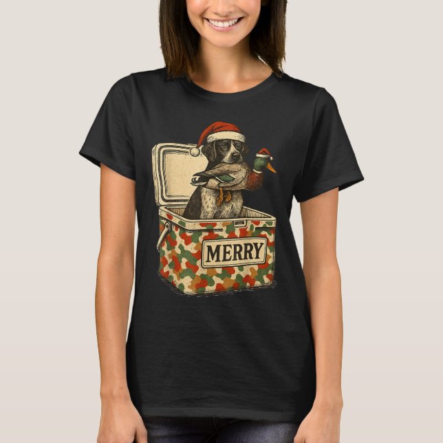 Hunter Dad Christmas Mallard Xmas Duck Lover Women T Shirt (Framsida)