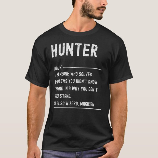 Hunter Definition Shirts Funny Job Title T Shirt (Framsida)