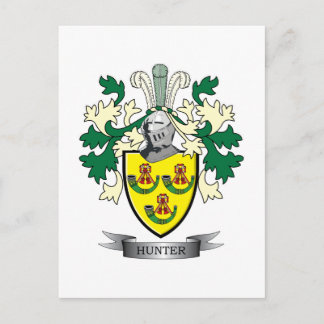 Hunter Family Crest Jackar av Arm Vykort