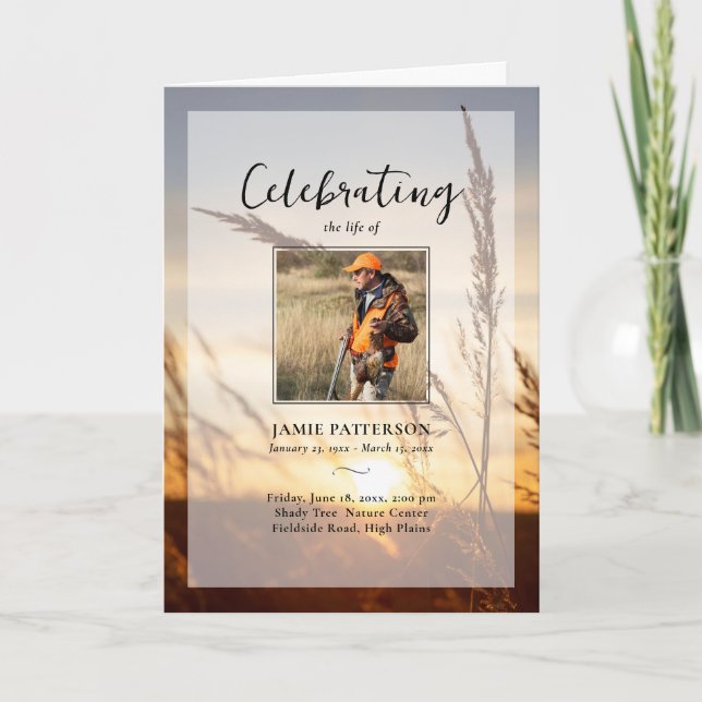 Hunter Fisherman Photo Celebration of Life Funeral Program (Framsida)