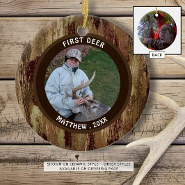 Hunter FÖRST HJORT Photo Brown Camouflage Julgransprydnad Keramik