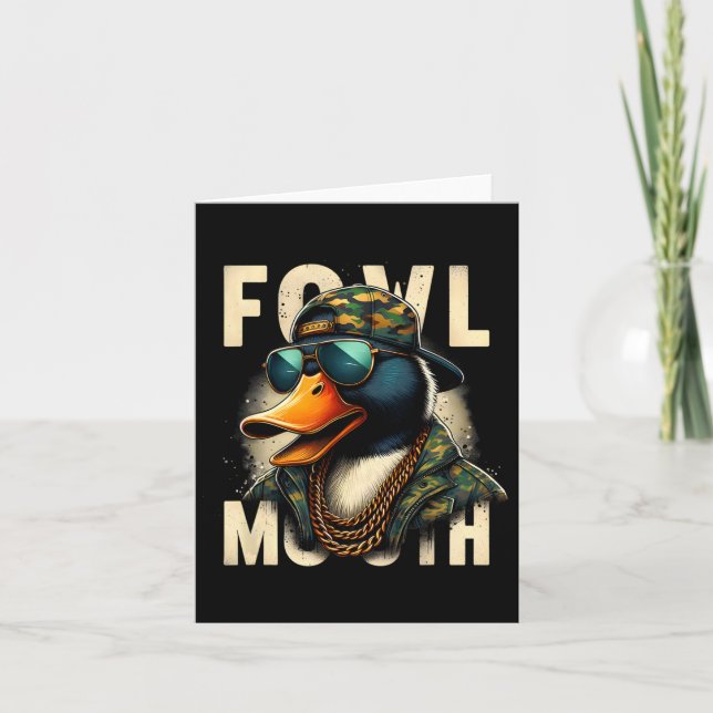 Hunter Fowl Mouth Anka Hunting Goose Hunt Funny Du Kort (Framsida)