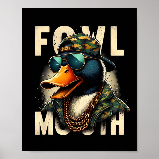 Hunter Fowl Mouth Anka Hunting Goose Hunt Funny Du Poster (Framsidan)