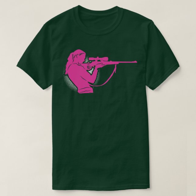 Hunter Girl Shooting Girls Shot Shoot Hunter Pro T Shirt (Design framsida)