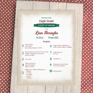 Hunter Green and Burgundy Eagle Program