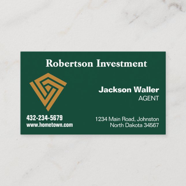Hunter Green Calling Card for Any Business Visitkort (Framsida)