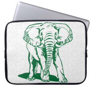Hunter Grönt Elephant Line Teckning bärbar dator Laptop Fodral