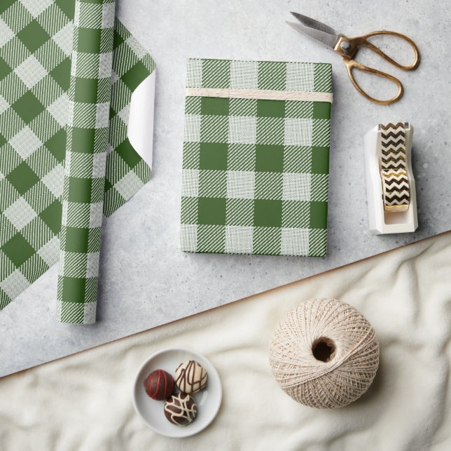Hunter Grönt Gingham Play Wrapping Papper Presentpapper (Hantverk)