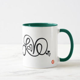 Hunter Grönt Kärlek Ringer Mugg med KP-Logotyp