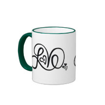 Hunter Grönt Kärlek Ringer Mugg med KP-Logotyp