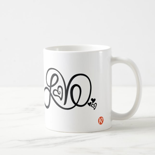 Hunter Grönt Kärlek Ringer Mugg med KP-Logotyp (Höger)