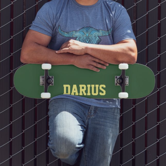 Hunter Grönt Modern Namn | Klassiskt Trendig Mini Skateboard Bräda 18,5 Cm (Utomhus 3)