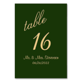 Hunter Grönt och Guld Bordsnummer
