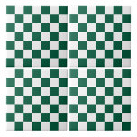 Hunter Grönt och White Checkated Kakelplatta<br><div class="desc">Obs! Om du planerar att placera dessa som ett bakgrundsspill eller i duschen måste du anpassa halva plattorna så att du beställer halva plattorna som du behöver anpassa till färg 1 som vit och färg 2 som jägare grönt. Retro-schackbrädet mönster (7x7-rutnät) med det färg du vill ha. Hunter grönt och...</div>
