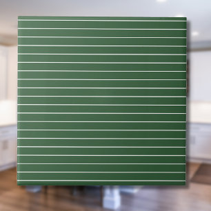 Hunter Grönt och White Thin Vågrät Stripe Kakelplatta
