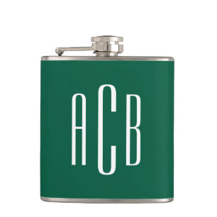 Hunter Grönt och White Three Brev Monogram Fickplunta