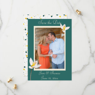 Hunter Grönt Photo Flat Save Date Card Spara Datumet